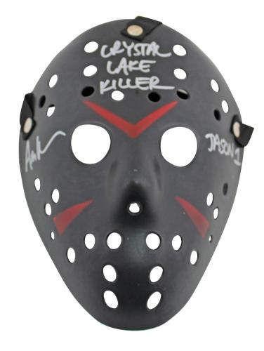 Ari Lehman Friday The 13th "Crystal Lake Killer" Signed Black Jason Mask BAS Wit