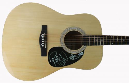 Roger Waters Pink Floyd Signed Natural Acoustic Guitar BAS #A70280