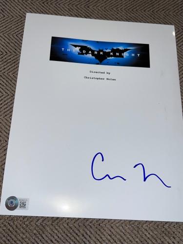 Christopher Nolan Signed Autograph Movie Script Dark Knight Batman Beckett Bas D