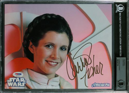 Autogramm Krieg der Sterne Carrie Fisher Star Wars Autograph 