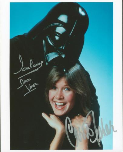 Carrie Fisher & David Prowse Star Wars Signed 8x10 Photo BAS #AB14170
