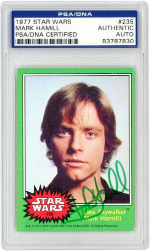 Mark Hamill Star Wars Autographed 1977 Topps #235 PSA Authenticated Card