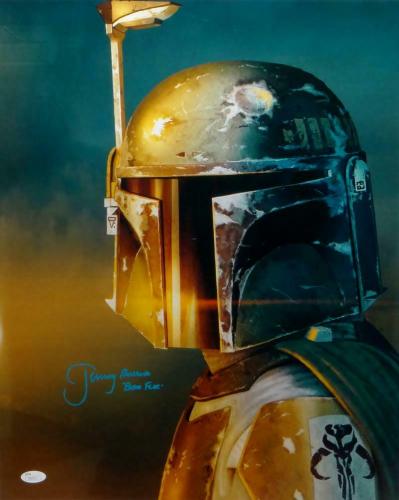 Jeremy Bulloch Boba Fett Signed Star Wars 16x20 Vert. Close Up Photo- JSA *Blue
