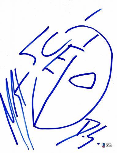 Arrow Manu Bennett Hand Drawn 8x11 Sketch Signed Authentic Autograph Beckett Bas