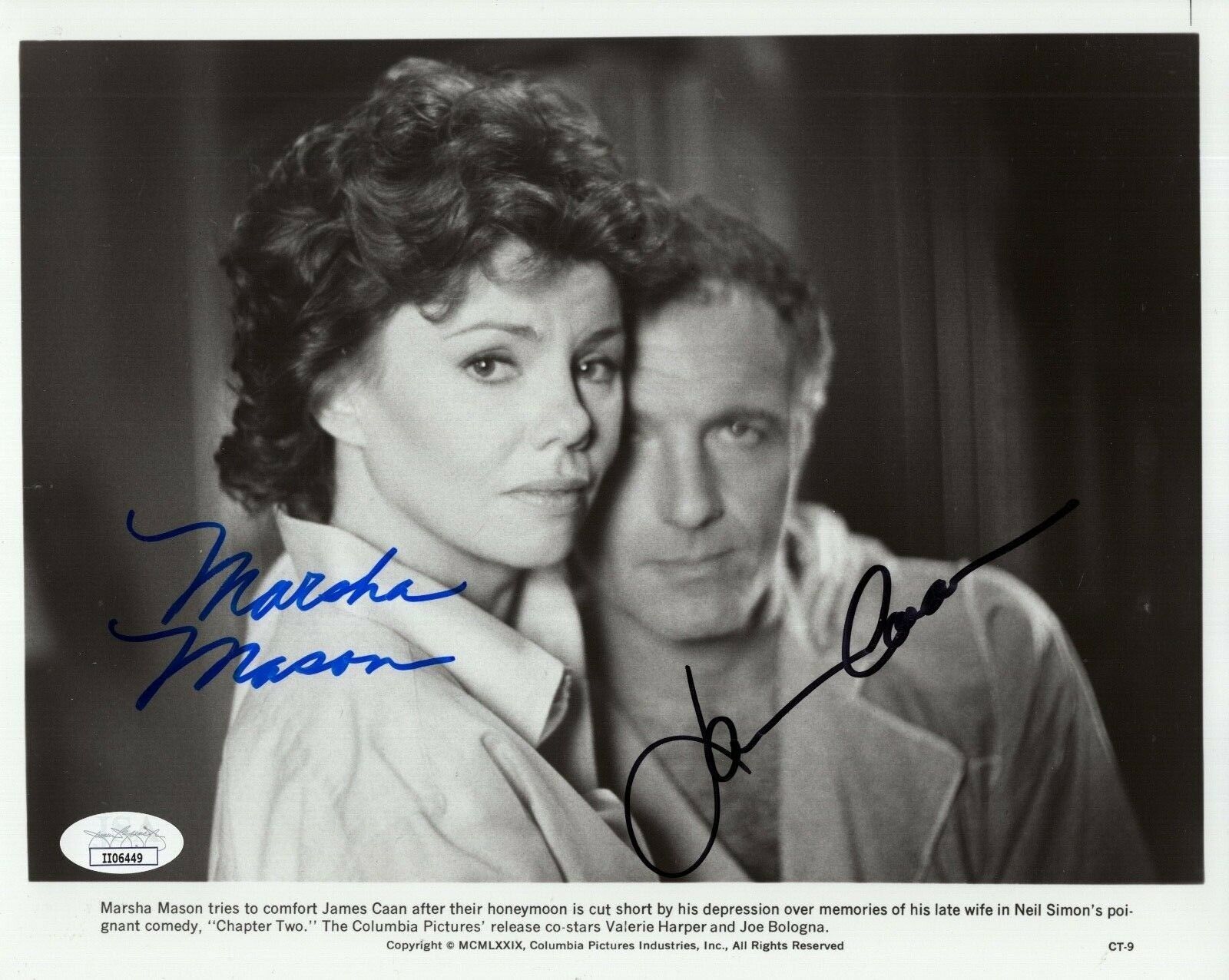 James Caan Marsha Mason Hand Signed 8x10 Photo Signed By Both Legends Jsa