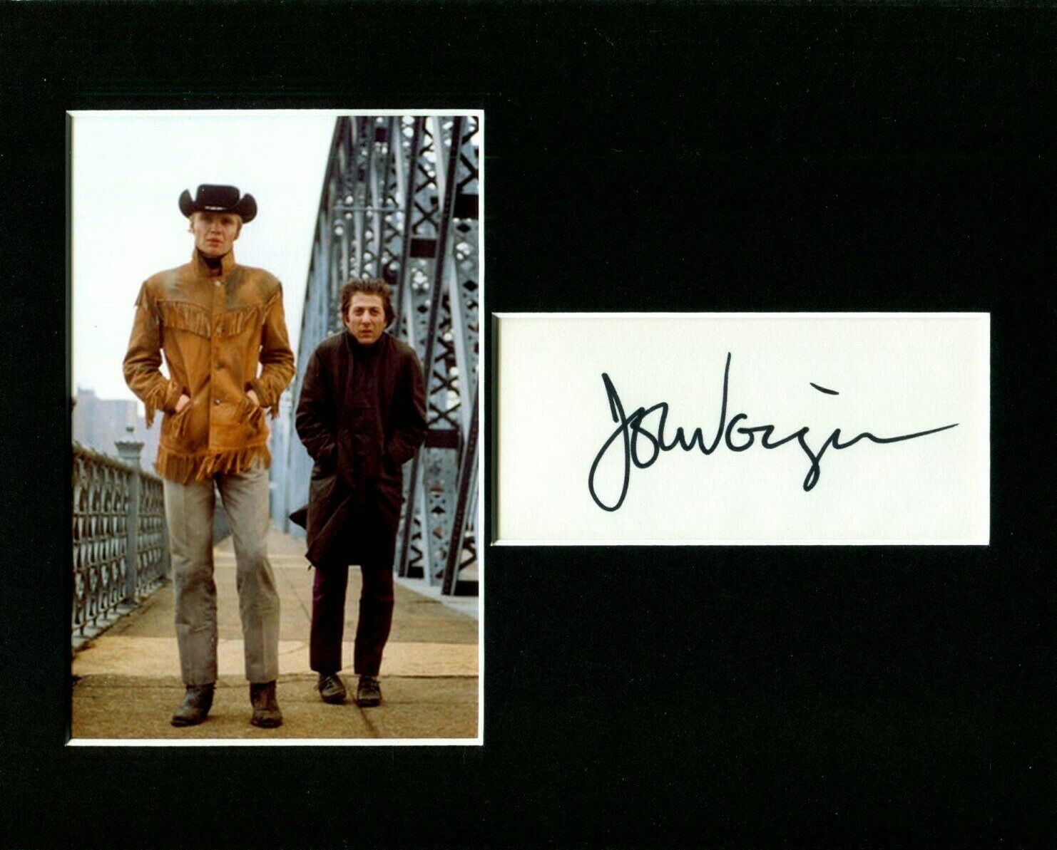 Jon Voight Midnight Cowboy Signed Autograph Photo Display With Dustin Hoffman