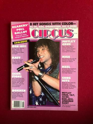 1985, JON BON JOVI, "CIRCUS" Magazine (No Label) Scarce / Vintage