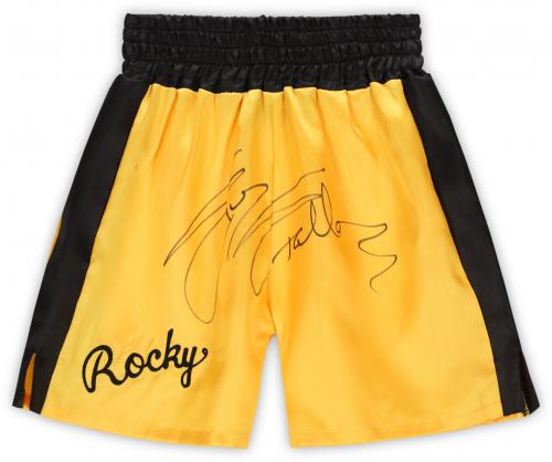 Sylvester Stallone Rocky Autographed Yellow Boxing Trunks