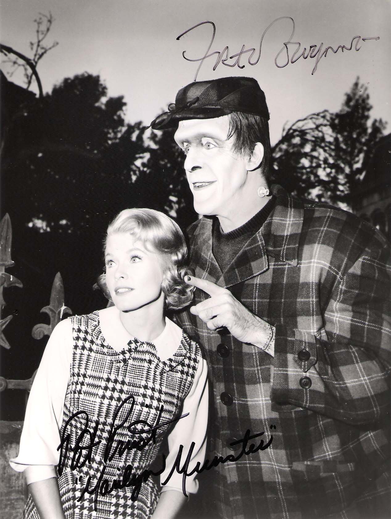 Fred Gwynne As Herman Munster And Pat Priest As Marilyn Munster In The Munsters Signed By Both