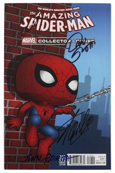 (4) Stan Lee, Romita, Bagley & Slott Signed Amazing Spider-Man 016 Var Comic JSA