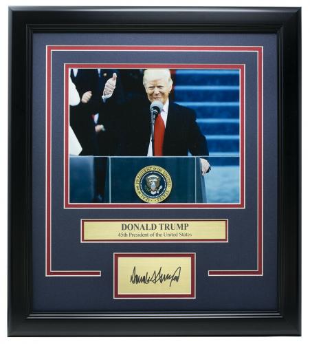 President Donald Trump Framed 8x10 Photo w/ Laser Engraved Signature