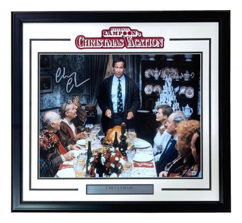 Chevy Chase Signed Framed 16x20 Christmas Vacation Turkey Photo BAS ITP