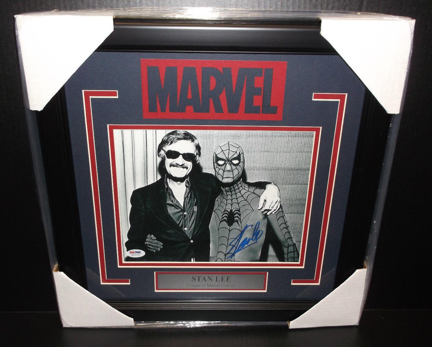 Stan Lee Autographed Psa Framed 8x10 Photo Marvel Spiderman Authentic Signed