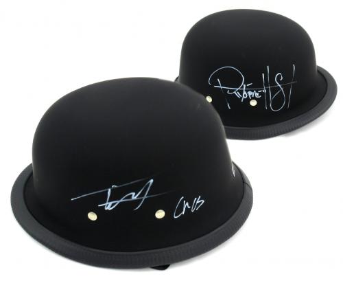 Tommy Flanagan & Ryan Hurst Signed Daytona Matte Black Authentic Biker Helmet With “Chibs” and “Opie” Inscriptions