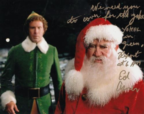 Ed Asner Signed Elf Movie 8x10 Photo Santa Claus Proof Wcoa 2
