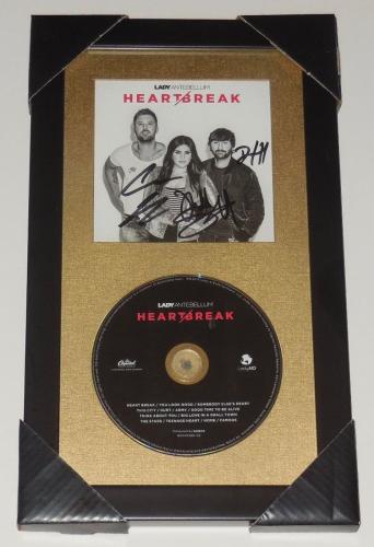 Lady Antebellum Autographed Heartbreak Cd (framed & Matted) - W/ Proof!