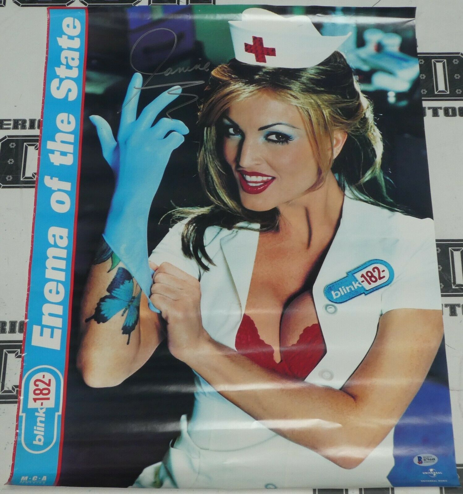 Janine Lindemulder Signed Original Blink Enema Of The State X Poster Bas Janine Lindemulder Signed Original Blink Enema Of The State X Poster Bas