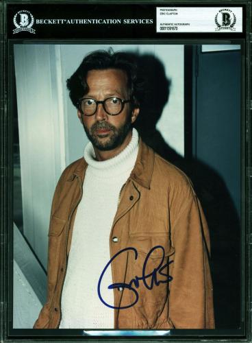 Eric Clapton Signed 8x10 Photo Autographed BAS Slabbed
