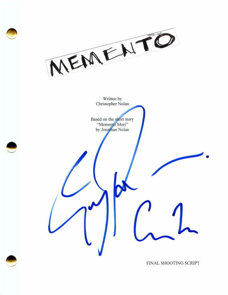 Christopher Nolan Guy Pearce Cast Signed Autograph Memento Full Movie Script