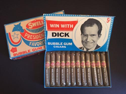 1968, Richard Nixon, "Un-Opened" Swell Bubble Gum Cigars (Scarce / Vintage)