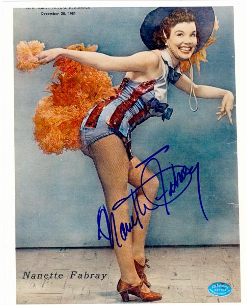 Nanette fabray hand signed 8x10 color photo+coa great pose beautiful actres...