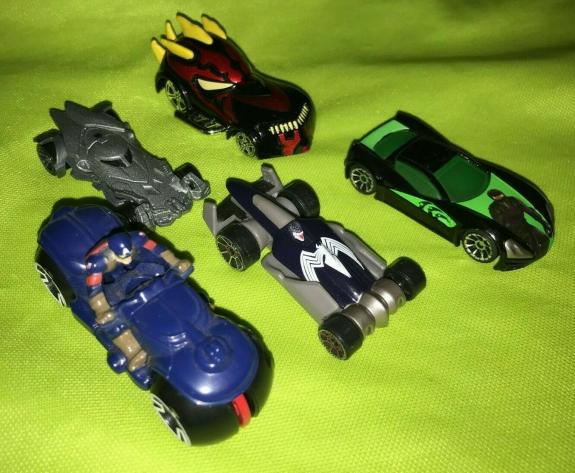 5pc Lot Marvel Dc Comics Hot Wheels Super Hero Car Lot Venom Batman Star Wars ++