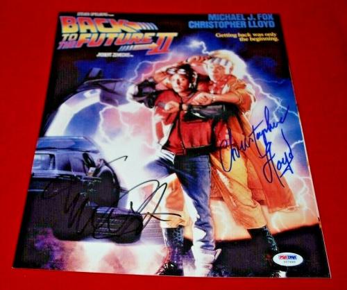 MICHAEL J FOX CHRISTOPHER LLOYD signed 11x14 PSA/DNA letter back to the future 4