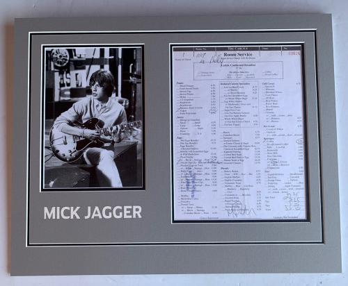 Mick Jaggar Rolling Stones RARE Mick Phillips Signed Room Service Order PSA Cert