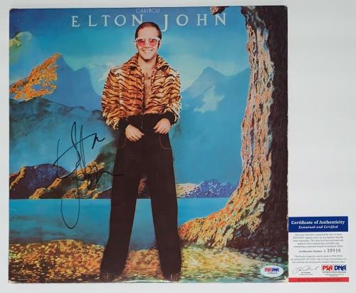 Elton John Signed Caribou Record Album Psa Coa I39016