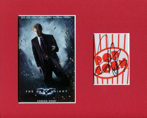 Aaron Eckhart Batman The Dark Knight Two-Face Signed Autograph Photo Display