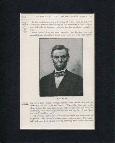 Abraham Lincoln 16th US President Civil War Original Engravin Book Photo Display