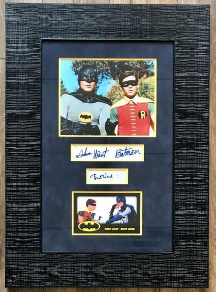 ADAM WEST/ BURT WARD (Batman/Robin) signed custom framed display-JSA