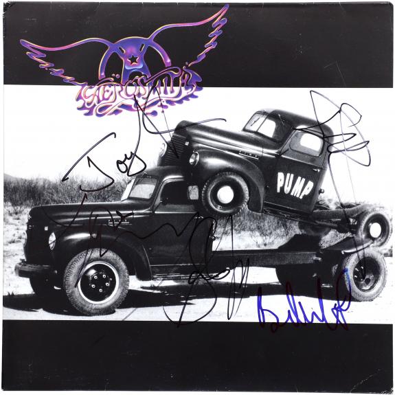 Aerosmith Autographed Pump Album with 5 Signatures - Beckett
