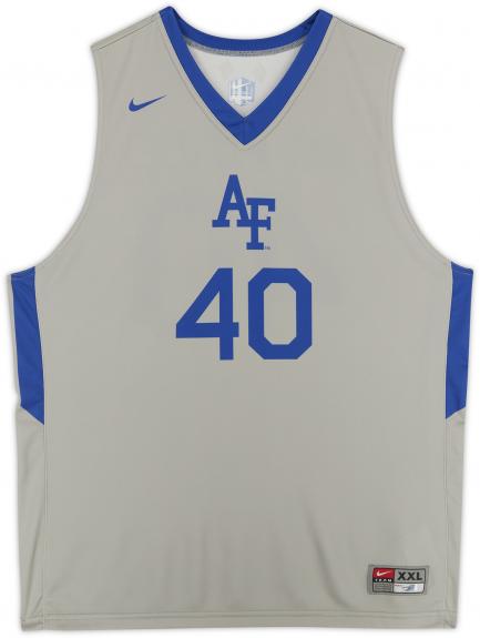 Air Force Falcons Team-Issued #40 Gray Jersey with Blue Collar from the Basketball Program - Size 2XL