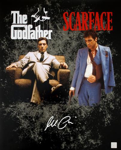 Al Pacino Autographed THE GODFATHER & SCARFACE Collage 16x20 Photo