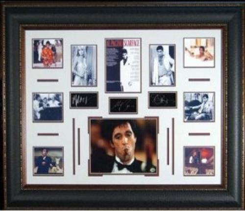 Al Pacino Scarface 27x39 Engraved Signature Series Leather Framing Multi Photos - Michelle Pfeiffer