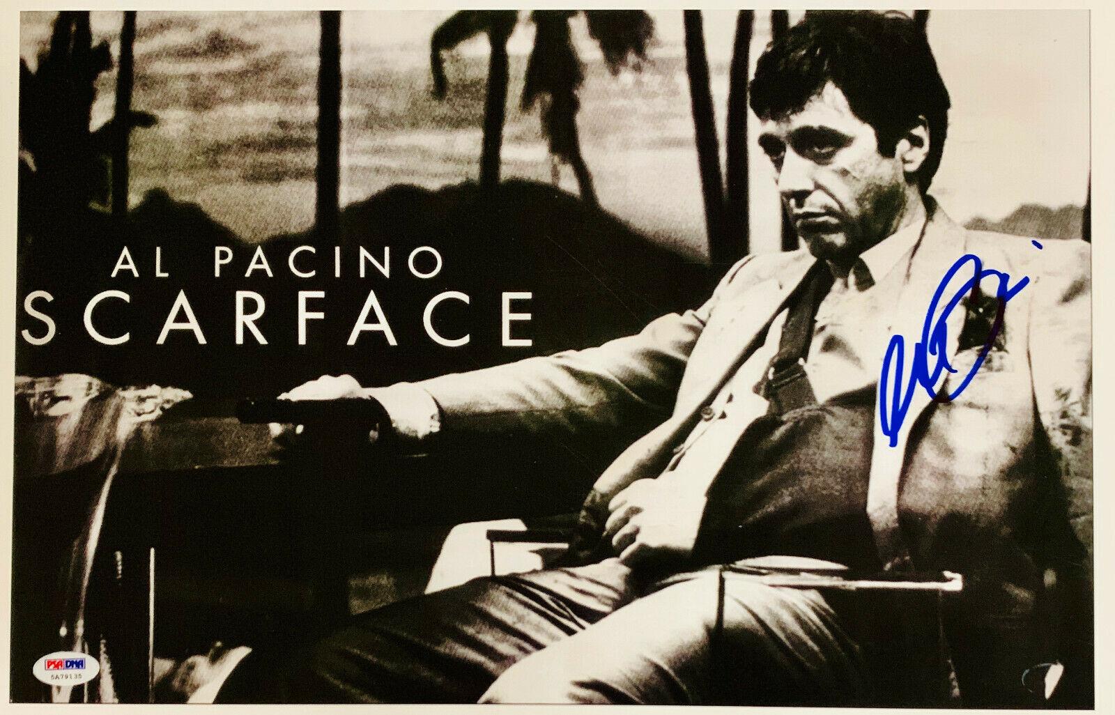 Al Pacino Signed 11x17 Scarface Movie Poster Photo Tony Montana Psa Dna Sticker