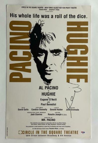 Al Pacino Signed Autograph Hughie Window Card, Poster - Broadway, Scarface Psa