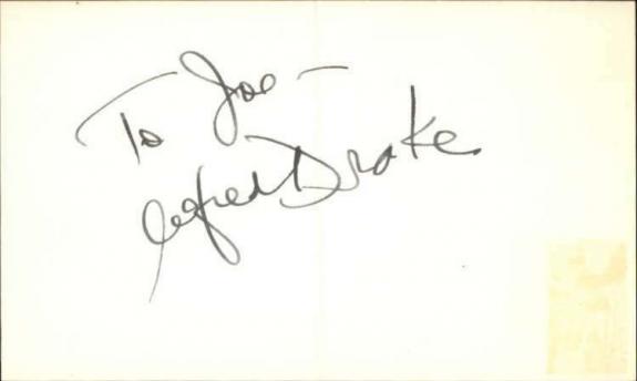 Alfred Drake d. 1992 Actor The Edge of Night Signed 3" x 5" Index Card