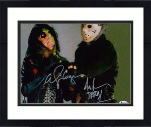 Alice Cooper & Ari Lehman Friday The 13th Signed 11x14 Photo BAS Witnessed
