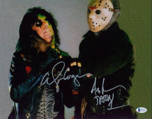 Alice Cooper & Ari Lehman Friday The 13th Signed 11x14 Photo BAS Witnessed