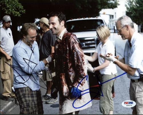 Andrew Lincoln & Greg Nicotero The Walking Dead Signed 8X10 Photo PSA #Z56270