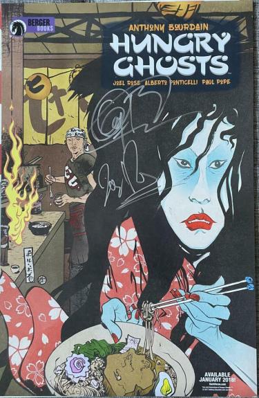 Anthony Bourdain Signed Autograph Very Rare "hungry Ghosts" Original Poster Coa