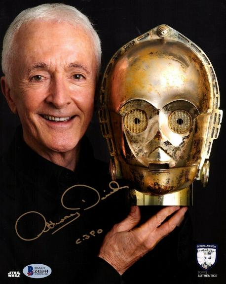 ANTHONY DANIELS Signed STAR WARS "C3-P0" 8x10 OFFICIAL PIX Photo Beckett BAS