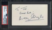 Anthony Quayle D.1989 Actor Lawrence of Arabia Signed Index Card PSA/DNA