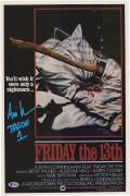 Ari Lehman Friday the 13th Autographed Jason 12" x 18" Axe Movie Poster - Signed in Blue