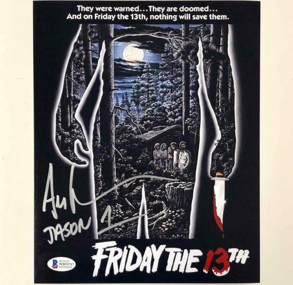 Ari Lehman signed Friday the 13th "Jason 1" 8x10 movie poster photo ~ BAS COA