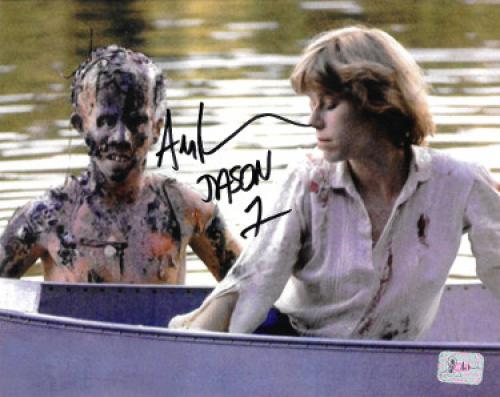 Ari Lehman signed Friday the 13th Jason Voorhees 8x10 Photo w/ Jason 1- Lehman Hologram (By boat)