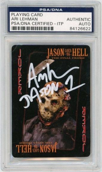 Ari Lehman Signed Friday The 13th Joker Playing Card "Jason 1" PSA 84126622