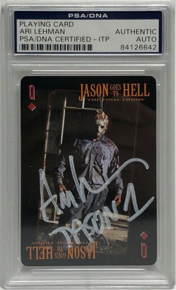 Ari Lehman Signed Friday The 13th Playing Card *Jason Voorhees PSA 84126642